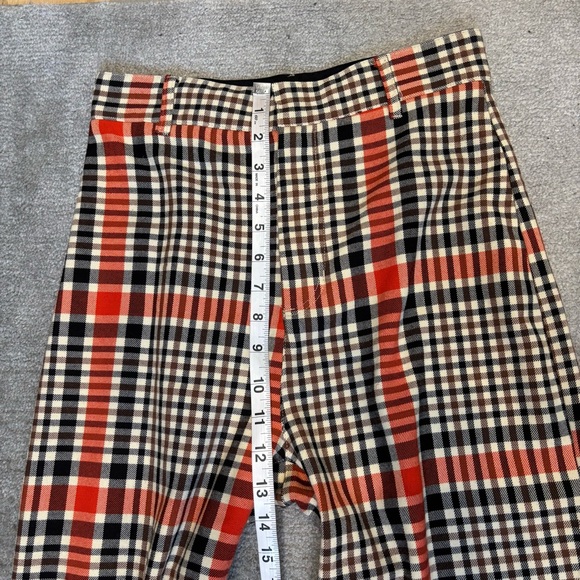 Free People Jules Plaid Flare Pants Retro Brown Orange Size 4 - Picture 7 of 12